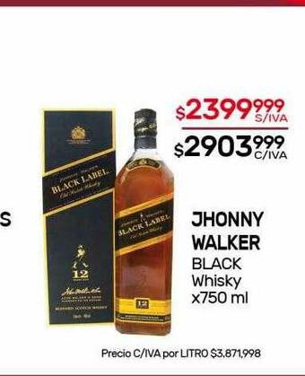 Nini Mayorista Jhonny Walker Black Whisky x 750ml oferta