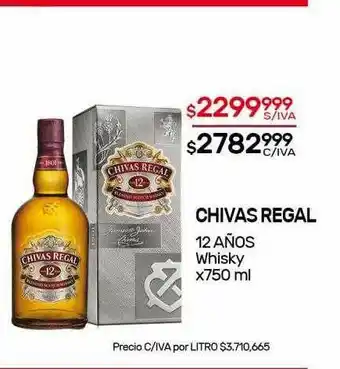 Nini Mayorista Chivas Regal 12 Años Whisky x 750ml oferta