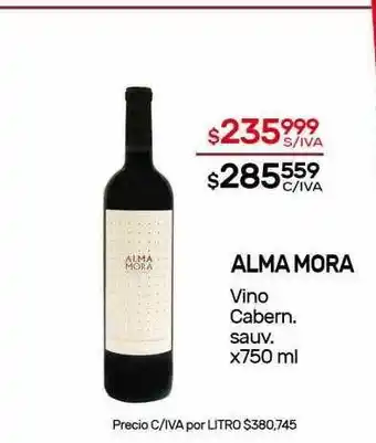 Nini Mayorista Alma Mora Vino Cabern. Sauv. x 750ml oferta