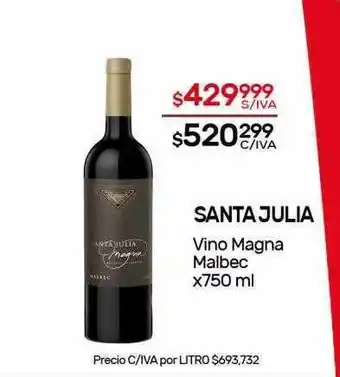 Nini Mayorista Santa Julia Vino Magna Malbec x 750ml oferta