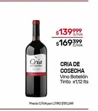 Nini Mayorista Cria De Cosecha Vino Botellón Tinto x 1,12 lts oferta