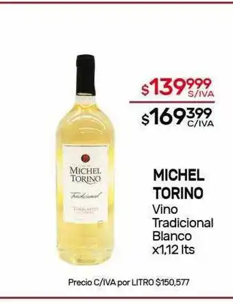 Nini Mayorista Michel Torino Vino Tradicional Blanco x 1.12lts oferta