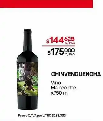 Nini Mayorista Chinvenguencha Vino Malbec Dce. x 750ml oferta