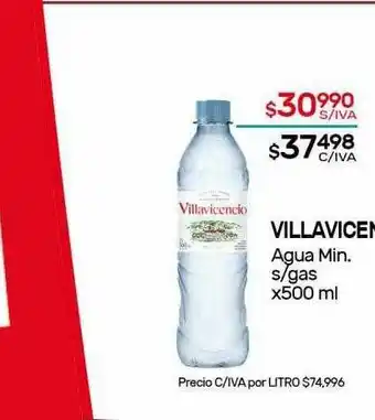 Nini Mayorista Villavicencio Agua Min. S-gas x 500ml oferta