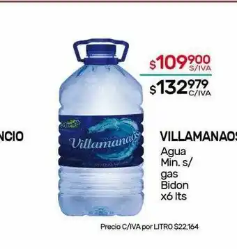 Nini Mayorista Villamanaos Agua Min. S Gas Bidon x 6lts oferta
