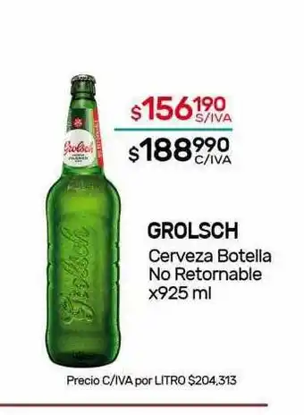 Nini Mayorista Grolsch Cerveza Botella No Retornable x 925ml oferta