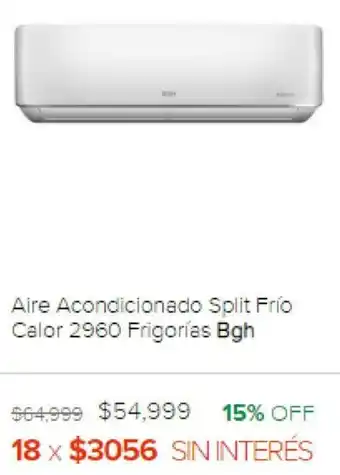 Megatone Bgh Aire Acondicionado Split Frío Calor 2960 Frigorias oferta
