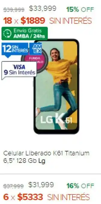 Lg Celular Liberado k61 Titanium 128gb