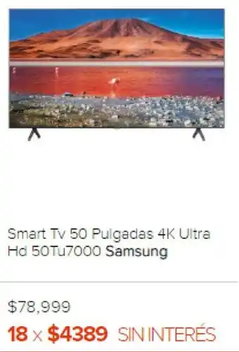 Megatone Samsung Tv 50 Pulgadas 4k Ultra HD 50Tu7000 oferta