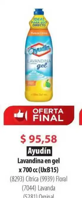 Parodi Ayudín Lavandina En Gel X 700 Cc oferta