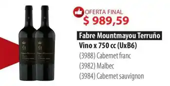 Parodi Fabre Mountmayou Terruño Vino oferta