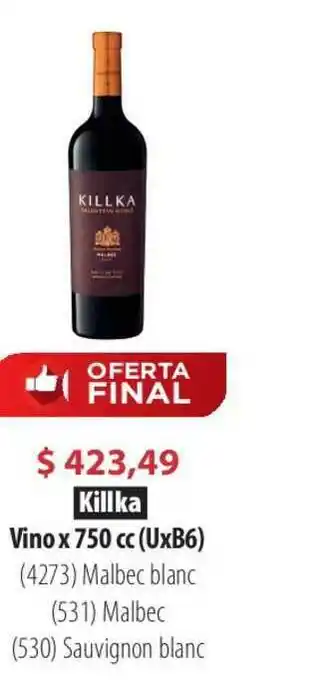 Parodi Killka Vino x 750 cc oferta