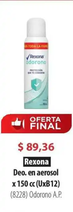 Parodi Rexona Deo. En Aerosol x 150 cc oferta