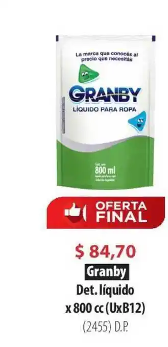 Parodi Granby Det. Líquido x 800 cc oferta