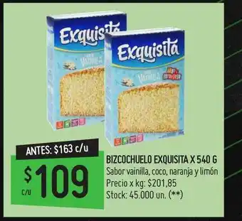 Walmart Bizcochuelo Exquisita x 540 g oferta