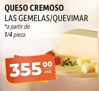 El Milagro Mayorista Queso Cremoso Las Gemelas/Quevimar 1/4 pieza oferta