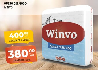 El Milagro Mayorista Queso Cremoso Winvo A Partir de 1/4 Pieza oferta