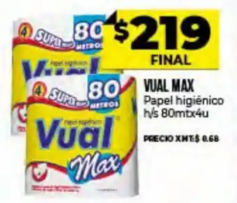 Supermayorista Vital Vual Max Papel 80mtx4u oferta