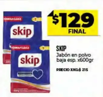 Supermayorista Vital Skip Jabón en Polvo Baja esp. x600 gr oferta