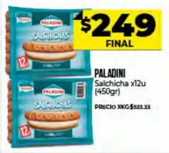 Supermayorista Vital Paladini Salchicha x 12 u (450gr) oferta