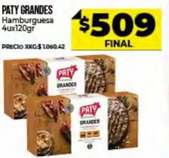 Supermayorista Vital Paty Grandes Hamburguesa 4u x 120 gr oferta