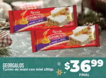 Supermayorista Vital Georgalos Turrón De Mani Con Miel x 80 gr. oferta