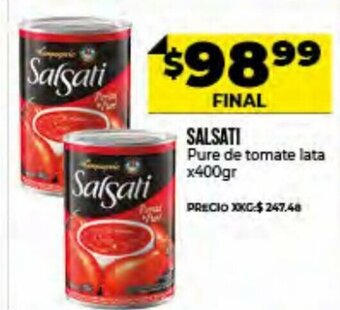 Supermayorista Vital Salsati Pure de Tomate Lata x 400 gr oferta