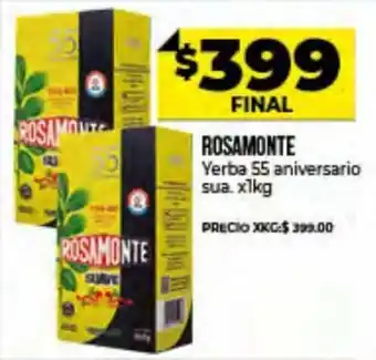 Supermayorista Vital Rosamonte Yerba 55 aniversario sua. x 1 kg oferta