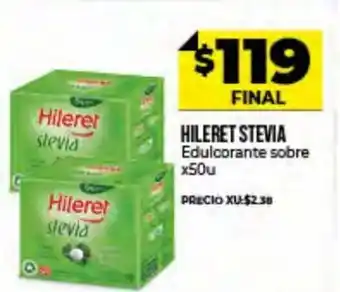 Supermayorista Vital Hileret Stevia Edulcorante Sobre x 50 u oferta