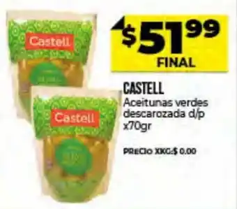 Supermayorista Vital Castell Aceitunas Verdes Descarozada d/p x 70 gr oferta