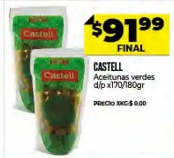 Supermayorista Vital Castell Aceitunas Verdes d/p x 170/180 gr oferta