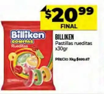 Supermayorista Vital Billiken Pastillas Reuditas x 30 gr oferta