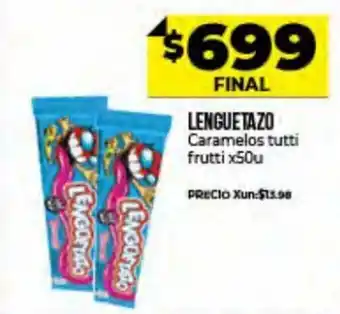 Supermayorista Vital Lenguetazo Caramelos Tutti frutti x 50u oferta