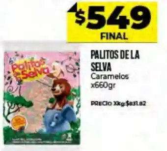 Supermayorista Vital Palitos de La Selva Caramelos x 660 gr oferta