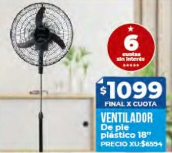Supermayorista Vital Ventilador De Pie Plástico 18" oferta