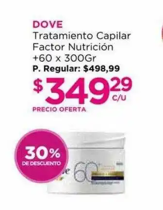 Punto de Salud Dove Tratamiento Capilar Factor Nutrición 30% Descuento oferta
