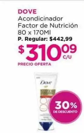 Punto de Salud Dove Acondicionador Factor De Nutrición 80 x 170ml oferta