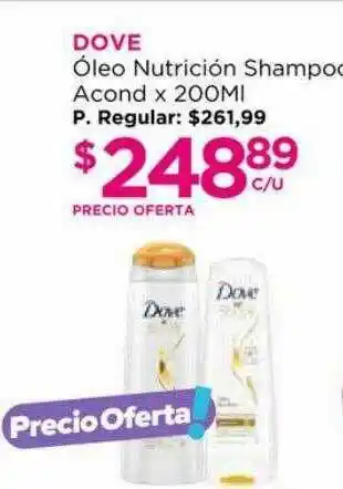 Punto de Salud Dove óleo Nutrición Shampoo Acond x 200ml oferta