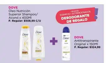 Punto de Salud Dove óleo Nutrición Superior Shampoo Acond Dove Antitranspirante Original x 400ml oferta