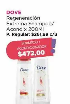 Punto de Salud Dove Regeneración Extrema Shampoo Acond x 200ml oferta
