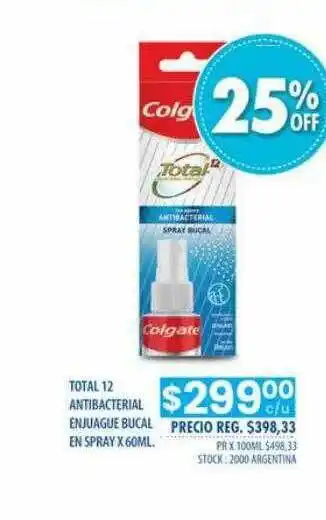 Total 12 Antibacterial Enjuague Bucal En Spray