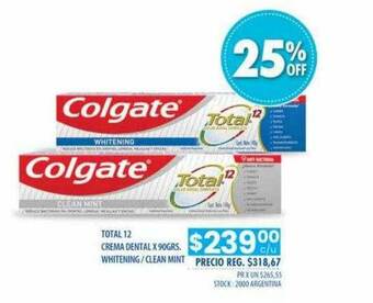 Pigmento Total 12 Crema Dental Whitening Clean Mint oferta