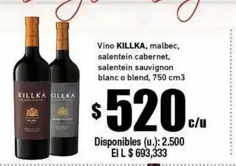 Cooperativa Obrera Vino Killka Mablec Salentein Cabernet Salentein Sauvignon Blanc O Blend oferta