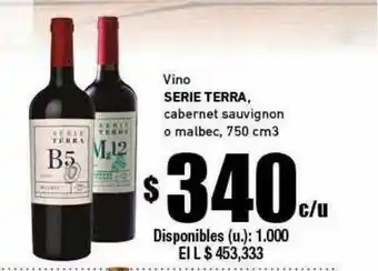 Cooperativa Obrera Vino Serie Terra Cabernet Sauvignon O Malbec oferta
