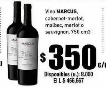 Cooperativa Obrera Vino Marcus Cabernet-merlot Malbec Merlot O Sauvignon oferta
