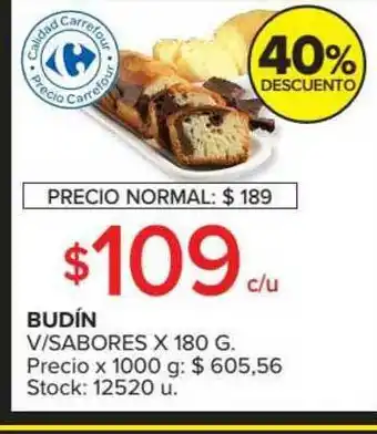 Carrefour Market Budín V Sabores 40% Descuento x 180g oferta