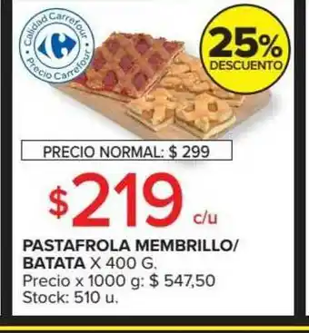 Carrefour Market Pastafrola Membrillo Batata 25% Descuento x 400g oferta