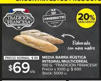 Carrefour Market Media Barra Rústica Integral Multicereal 100g oferta