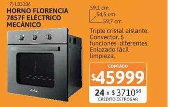 Cetrogar Horno Florencia 7857f Eléctrico Mecánico oferta