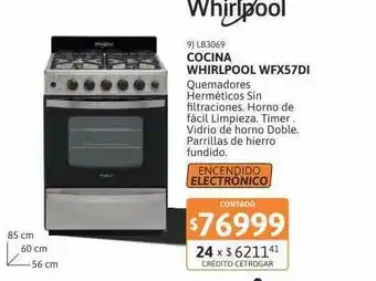 Cetrogar Cocina Whirlpool Mwfx57di oferta